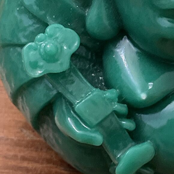 Green Laughing Buddha Figurine Resin Prosperity Statue Good Luck Decor - Picture 11 of 16
